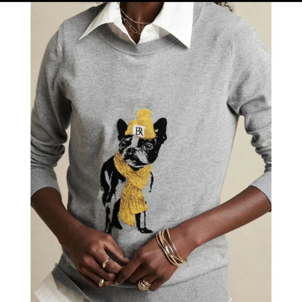 Banana Republic sweater with dog
